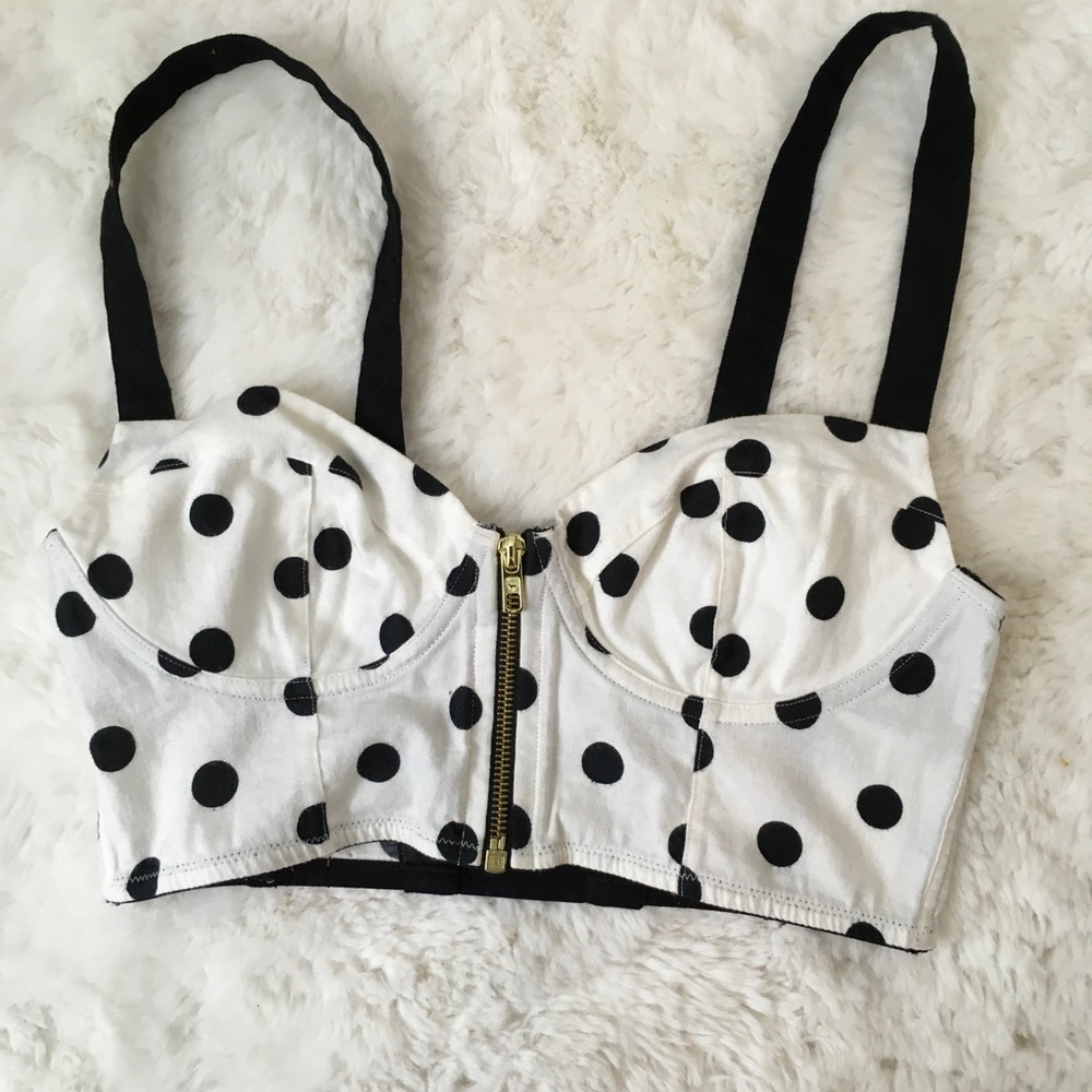NEW PINK VICTORIA’S SECRET POLKA DOT ZIP BRA TOP